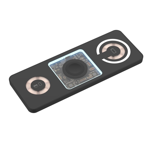 3 i 1 trådløs hurtig opladningsstation Dock Magnetisk gennemsigtigt gennemsigtigt printkortdesign Slank iPhone, AirPods, Apple
