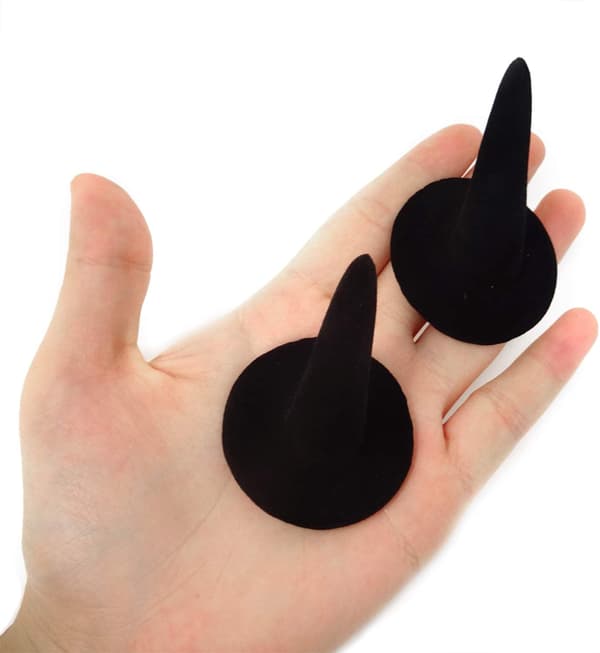 2 stk Svart Fløyel Fingerring Display Stativ Organizer