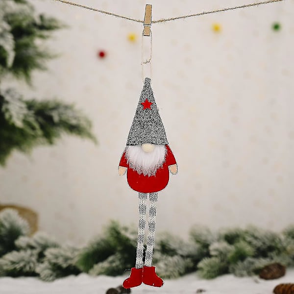 Jouluiset Ruotsalaiset Tonttu Santa-Nukkekoristeet Joulukuusen Ripustus Tontut Joulukuusen Ripustamiseen Takkaan Kotiin (6 Kpl, Beige+punainen+harmaa)