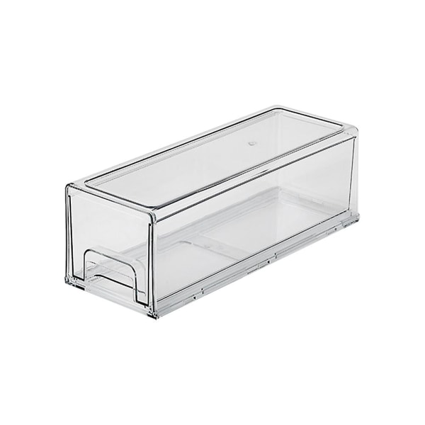 Bananbeholder Bacon Køleskab Keeper Plastic Skuffe Organizer Åbne forreste opbevaringsspande Køleskab B transparent 33.5X12X11CM