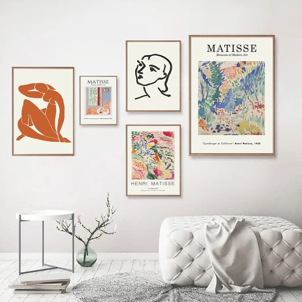 Abstract Line Human Body Pattern and Landscape Hanging Painting C
