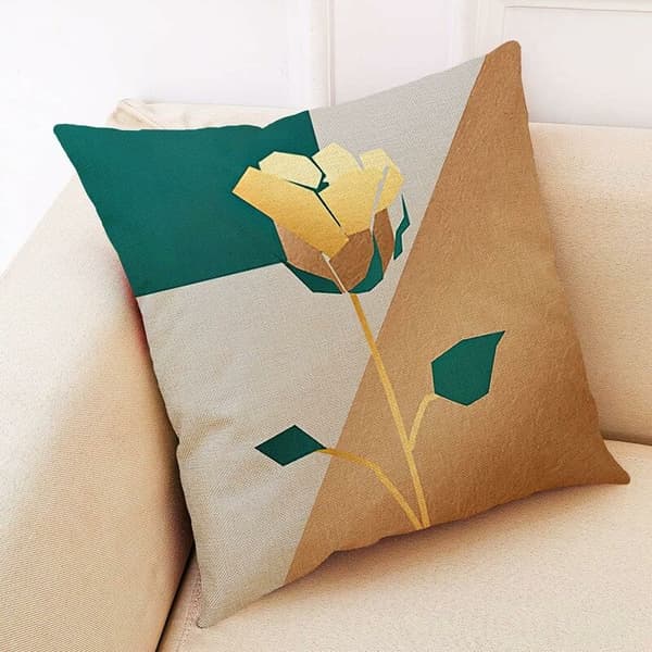 Sæt med 4 pudebetræk, 45 x 45 cm sofapudebetræk i bomuld og hør, dekorative pudebetræk til sofa seng bil