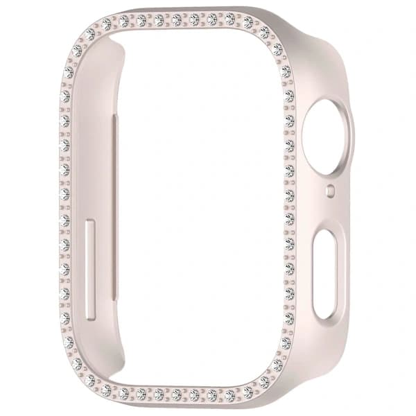Case for Huawei Watch Fit 3 with Diamond Embellishment, Half-Cover Hollow PC Protector Matte Starlight