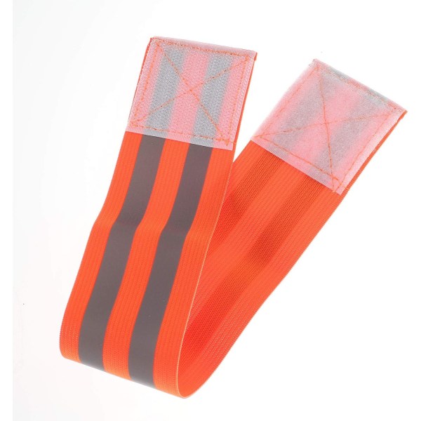 Oransje 6X elastiske reflekterende armbånd, sikkerhetsrefleksbånd for turgåing, sykling, hund, turgåing, jogging, sykling, justerbar høy