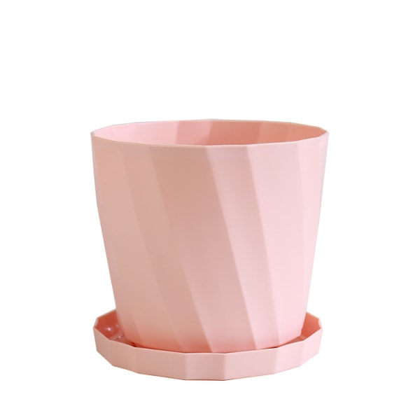 3 Pak Plantepottesæt, Blå+Pink+Hvid Plantepotter med Drænhuller Plast Blomsterpotter til Indendørs og Udendørs Planter-14*12.5cm