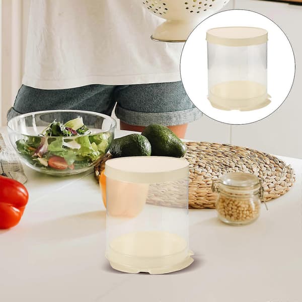 Small Cake Portable Cake Box with Transparent Lids for Storage 10 Pcs Beige