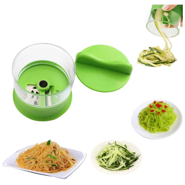 Spiralizer grønnsakskutter 1 blad manuell - Manuell grønnsakskutter for grønnsaksspaghetti - Grønn