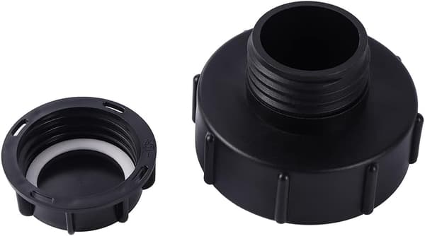 IBC tank adapter S100 x 8 - For reduction S60 x 6 - Coarse thread with end cap - Garden hose