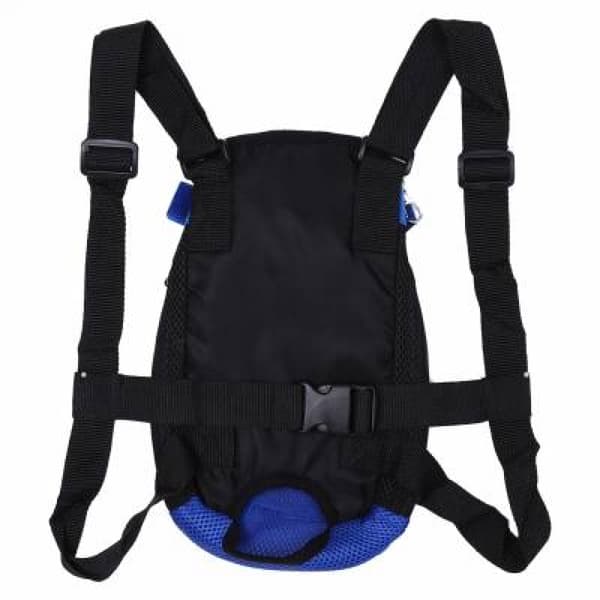 (Blue M) Stylish and durable five-hole dog backpack mesh chest Ha