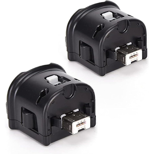 2 Motion Plus Adapter Sensor til Wii Remote Controller, Motion Plus Adaptor Accelerator Erstatning til Wii Motion Plus Adapter Black