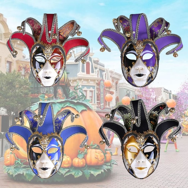 Kreativ Mode Elegant Maske Fuldt Ansigtsdækning Fest Klæd Dig Ud Tilbehør Sort