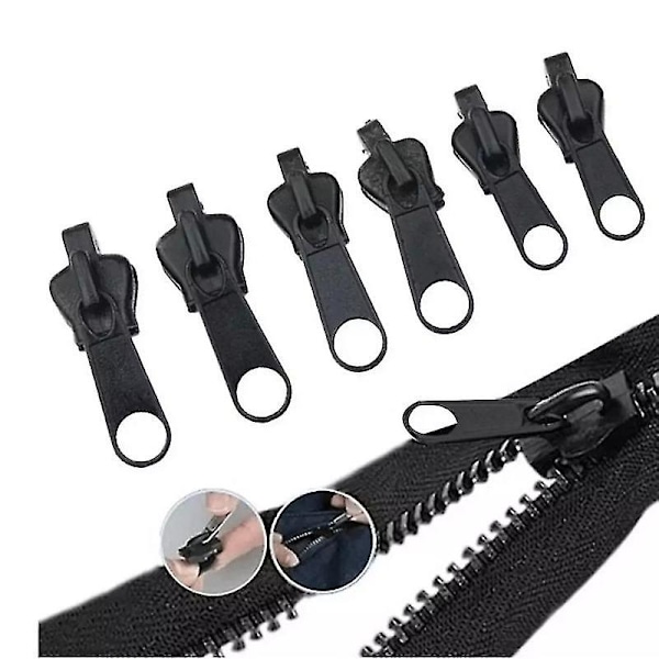 6 st Fix Zip Dragkedja, Zip Slider Reparationskit Instant, Instant Dragkedjeset, Fix Dragkedja Avtagbar Räddningsersättningspaket, Instant Dragkedjeset