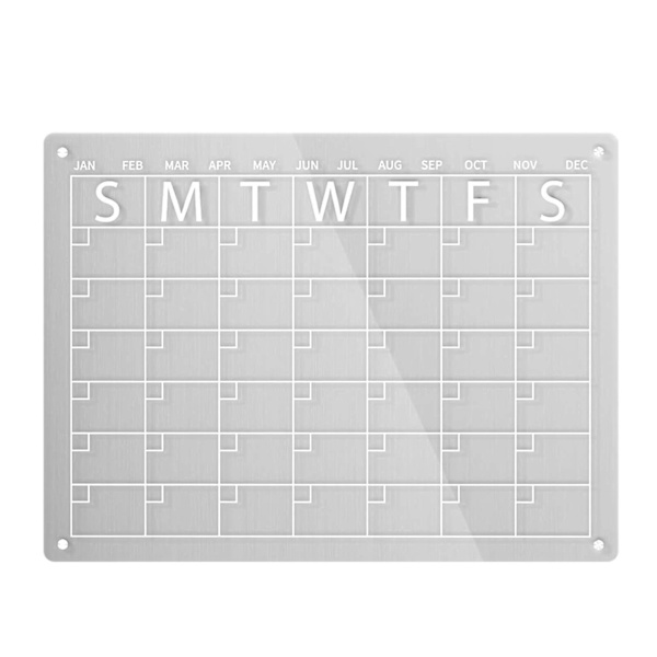 Akryl Magnetisk Kalender För Kylskåp 15x11 Tum Magnetisk Kalender För Kylskåp Transparent Torkbar Kalender