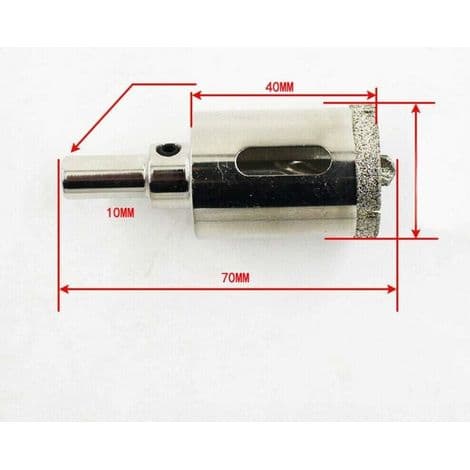 Diamond drill bit with centering drill, 25 mm hole saw cutting tool for glass/ceramics/tiles/clear stone