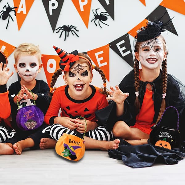 Halloween slikpose, 3 stk græskarpose, Halloween vampyrheks