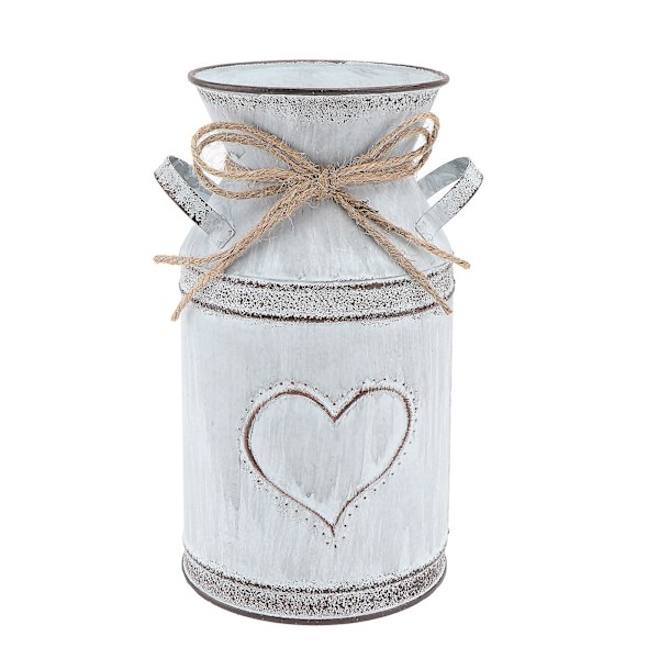 1 st Plantkruka Järnhjärta Mönster Växtställ Elegant Blomkruka Järnvas Silver 19,5X9,5cm