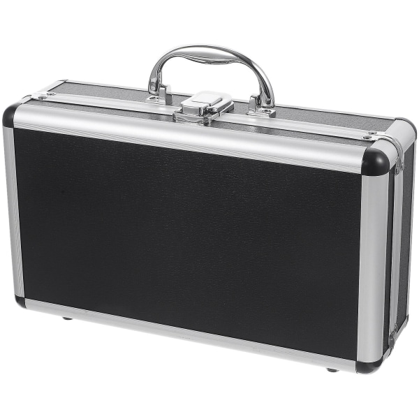 Lockable Tools Case Portable Aluminum Alloy Box Carrying Case Tools ContainerBlack30x17x9.5cm