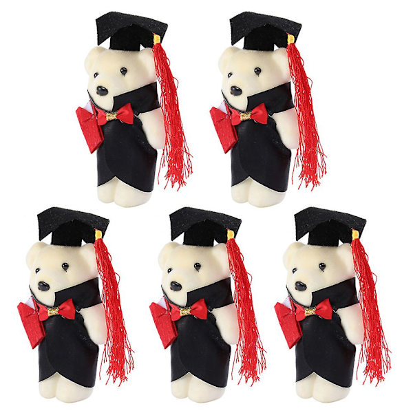 5 kpl Seisova Graduointikarhu Ihastuttavassa Graduointikarhukokoelmassa (hattu mukana) Sekalaiset Värit 12X3cm Assorted Color 12X3cm