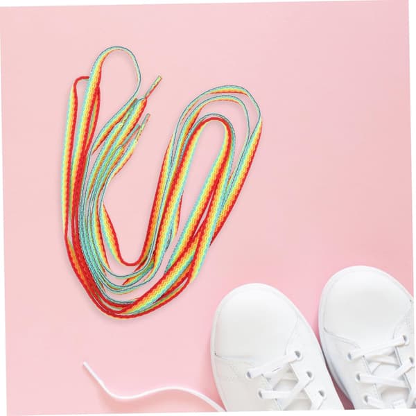 Regnbue polyester snørebånd til drenge og piger, sneakers, sportssko, elastiske snørebånd til mænd