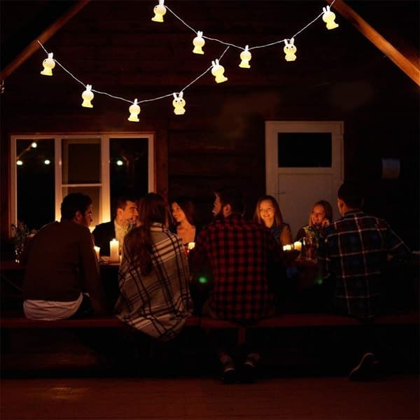 Easter Bunny LED String Lights Rabbit Shaped Fairy Lights Battery Operated String Lights (Battery Not Included)