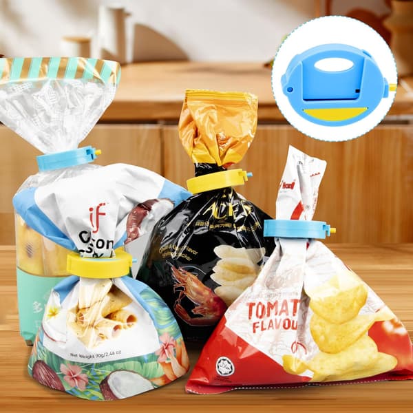 8 stk. opbevaringsklemmer til poser og mad (blå)
