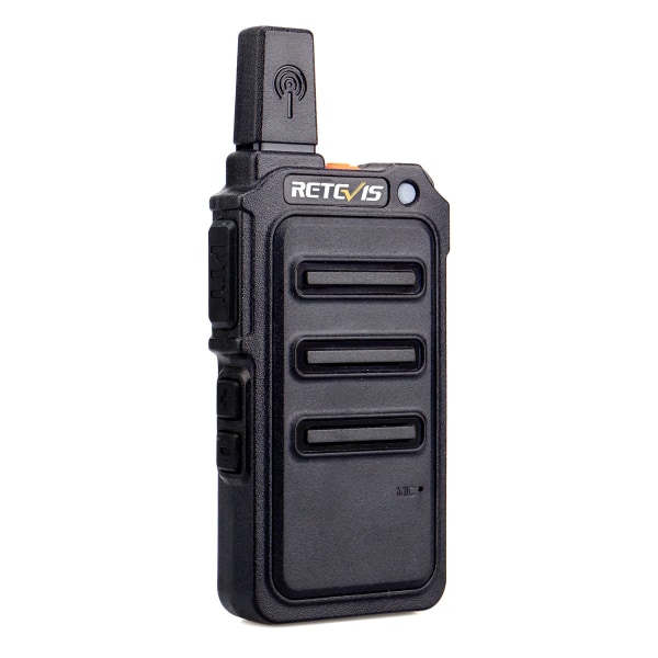 Professionel Walkie Talkie, Uden Licens Genopladelig Walkie 1300mAh, Mini Walkie-Talkie med Hovedtelefoner til (Sort, En)