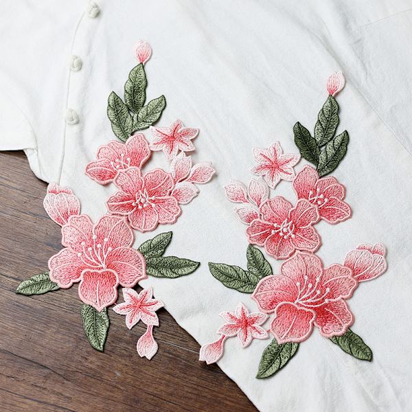 Sy-på Lilje Blomster Patches, Broderet Blomst Applikationer til DIY Tøj, Jakker, Jeans, Rygsække, Hatte, Kunsthåndværk S