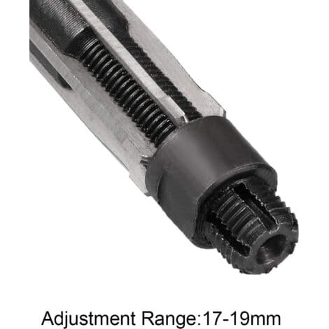 Adjustable HSS Square Hand Reamer - Adjustment Range 17-19 mm - 6 Blades for Precise Drilling in Metal - Reduces Irregularities