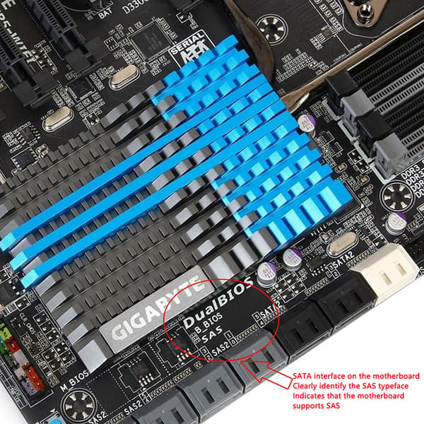 1st SFF-8482 SATA /SAS to SATA 180 Degree Angle Adapter Converter SAS SAS