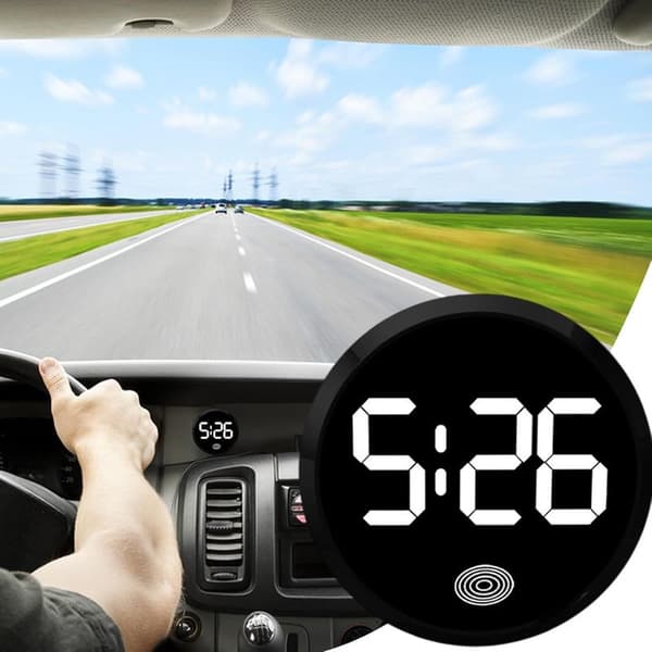 Small Digital Car Clock, Electronic Car Dashboard Clock, Digital Dashboard Car Clock, Multifunctional Car Clock, 4.6 cm
