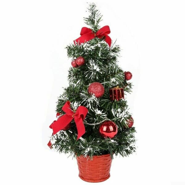 Mini juletre Jul skrivebord kunstig dekorasjon Chris