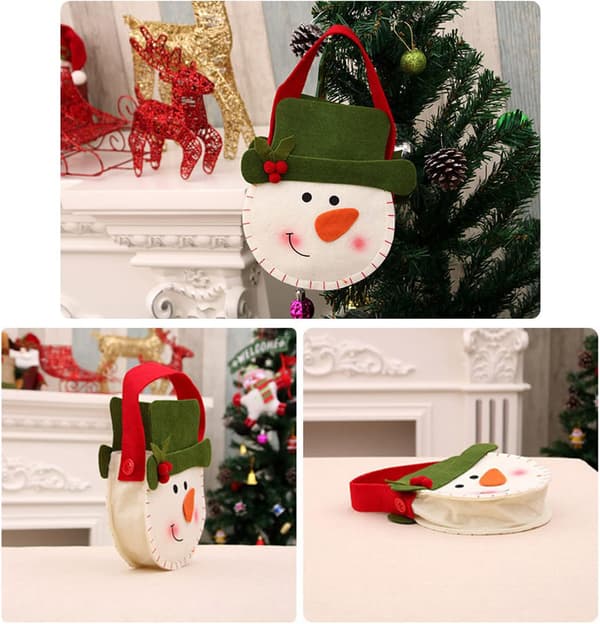 3 st (20x15cm) Julgodispåse Snögubbe Jultomte Älg Dockan Nej