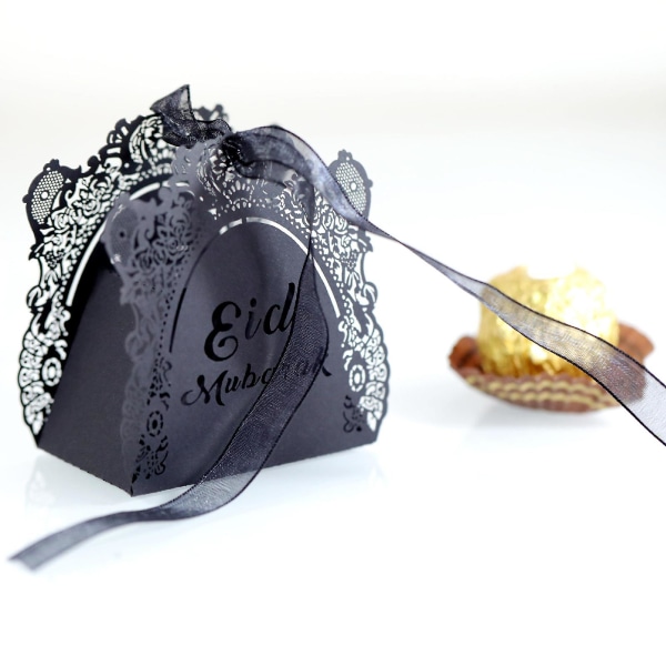 Röd 50-pack Godisask Rose Lace Bröllop Fest Favorit Choklad Presentask