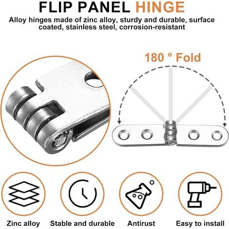 Hinges 180 Degree Foldable, Drop-Down Hinges, Freestanding Door Hinges for Sewing Machine, Folding Table, Kitchen Furniture
