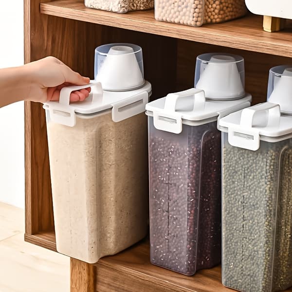 Airtight Rice Dispenser Large Capacity Moisture-proof Insect-proof Grain Storage Container 2.5L 1pc 2.5L   1pc