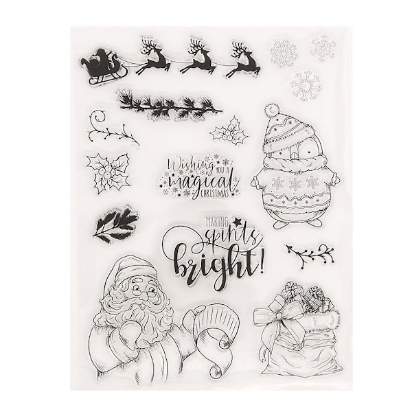 T3Cute Julmønster Silikon Gjennomsiktig Stempel JulekortproduksjonsmateriellT3