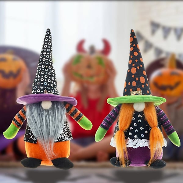 Halloween Pynt Hexe Tomte Svensk Tomte Plys Håndlavet Skandinavisk Elf Nisse Dværg Ferie Dekoration Fletninger