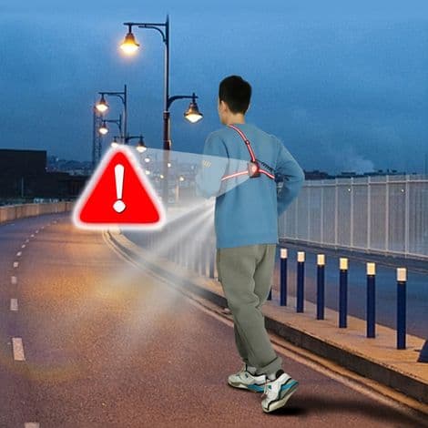 Luminous and Reflective Hiking Strap for Increased Safety, Red Version