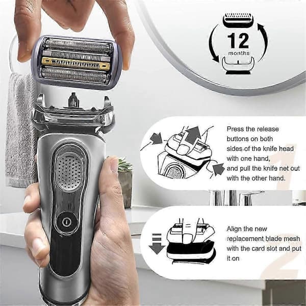 94M Replacement Shaver Head for Braun Series 9 Shavers Foil 9290cc, 9291cc, 9370cc, 9