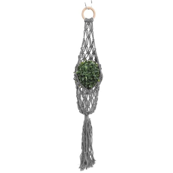 Hanging Fruit Hammock Wall Mounted Handmade Portable Rope Net Storage Basket for Kitchen Grey