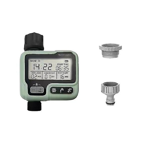 Bevattningsdator Automatisk Bevattningssystem Timer IP5X Vattentät/Regnfördröjning/Manuell Bevattningsläge/Barnsäkerhetsläge/LCD-Skärm
