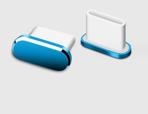 Blå 4 stycken USB C dammskydd Typ C dammskydd kompatibel med S