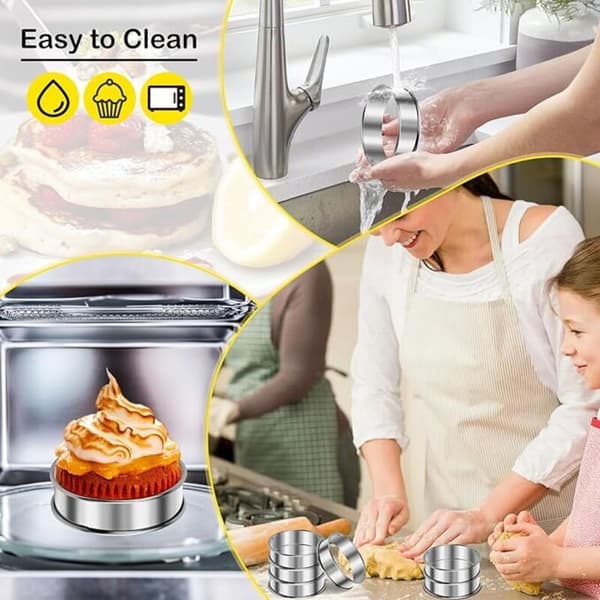 6-delt bageformssæt, kagering, runde kageforme, bageforme, kageringe, non-stick kagering til muffins, tærter, kager