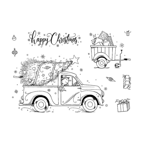 Merry Christmas Silikon klara stämplar DIY Scrapbook Prägling Album Dekoration Paper Card Craft