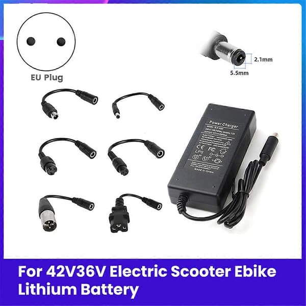 42V 1.5A Scooteroplader til M365/PRO Erstatningsoplader til Lithiumbatteri med 6 stik Elektrisk Scooter
