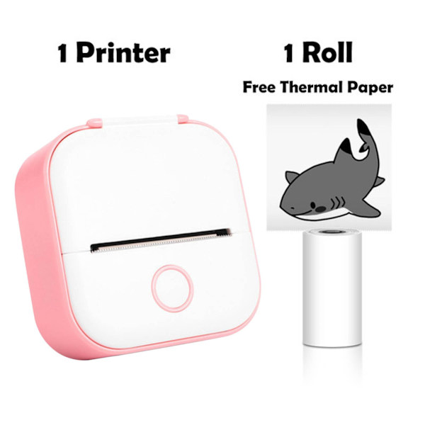 Instant Mini Sticker Printere - Bærbar Mini Bluetooth-kompatibel Lommeprintere med Termisk Udskrivning Pink