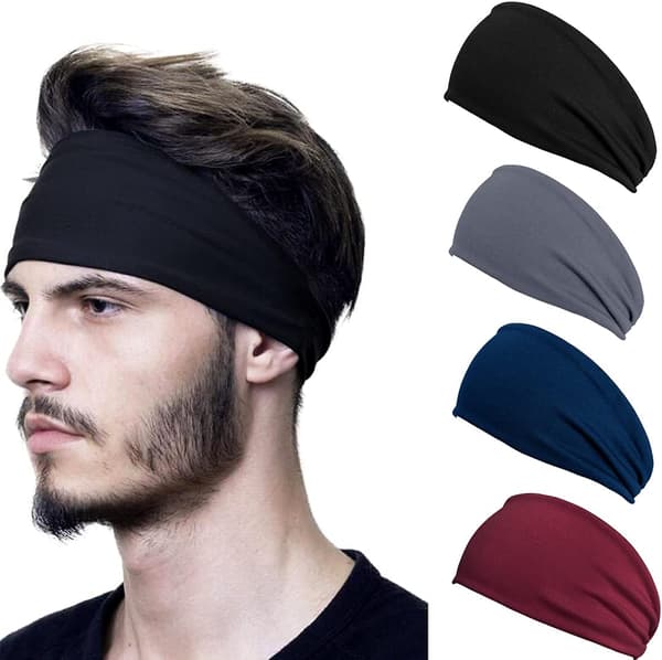 Sportssvettebånd, elastisk båndsett, 4 farger