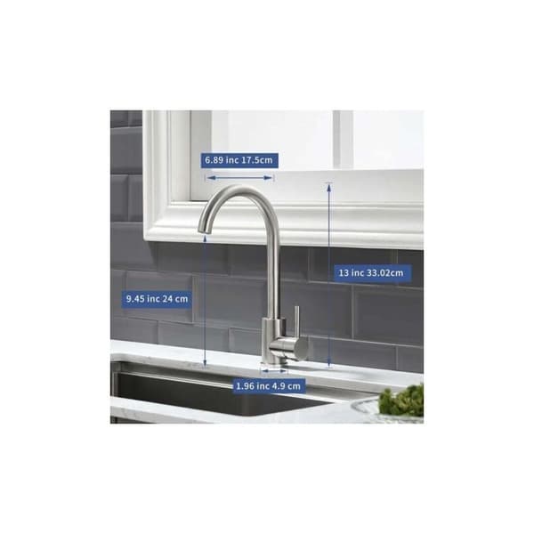Single-lever kitchen mixer with spray - 360° swivel for sinks, bathrooms, bar counters - Brushed