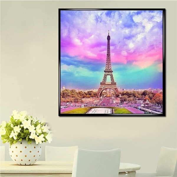 5D- diamond painting, Eiffel-torni (30X40cm)2 sarjaa