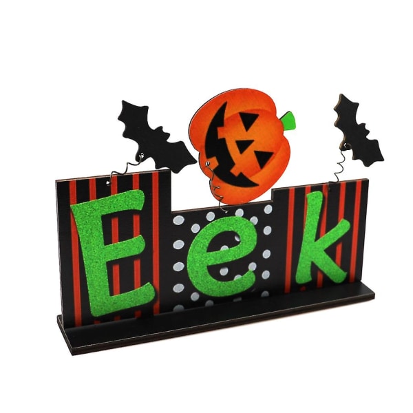 Halloween-puinen riippuva kyltti seinälle ja ikkunaan, puinen riippuva kyltti kummitustalo-koriste D